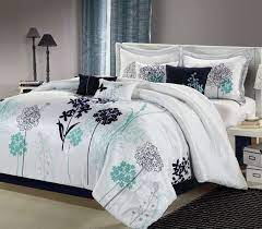 oasis 8 piece blue comforter set