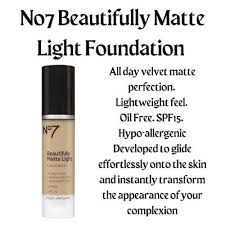 no7 beautifully matte light foundation