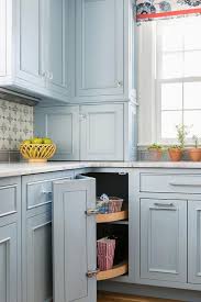 Cornflower Blue Cabinets With Glass