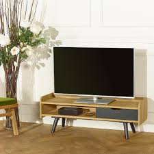 acton black oak scandi tv unit small