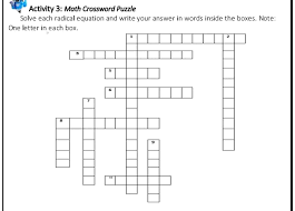 Math Crossword Puzzle Solve
