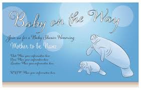 Like puppies, bunnies, babies, and so on. Manatee Mother And Baby Shower Invitation Or Card Stock Vector Illustration Of Mammal Drawing 102332292