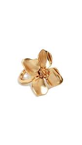 Amazon Com Oscar De La Renta Womens Flower Ring Gold One