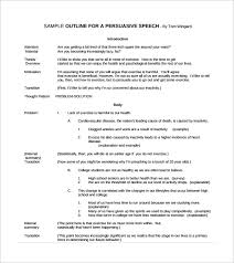Speech Outline Template       Free PDF  Word Documents Download    