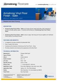 armstrong vinyl floor finish satin