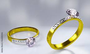 gold ring set with diamonds of many