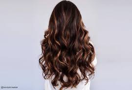 dark brown hair with caramel highlights