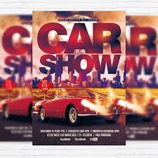 Car Show Premium Flyer Template Facebook Cover