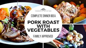 tender pork roast with vegetables