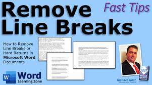 remove line breaks in microsoft word