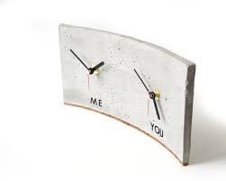 Concrete Clock Dual Time Zone Clock
