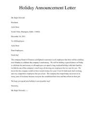 Holiday Announcement Letter Giving A Letter To Inform About The