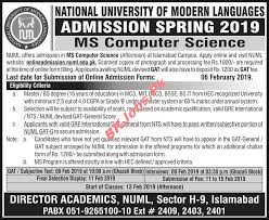Numl Islamabad Admission For Ms Computer Science Latest