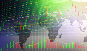 Stock Market Or Forex Trading Graph And Candlestick Chart On