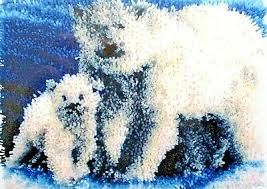 caron latch hook polar bear rug kit
