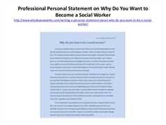 social work personal statement    