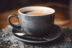 black coffee cup breakfast royalty free