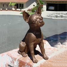 Copper Sculpture Metal Bronze Chihuahua