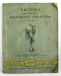 1954 Tacoma Washington Vintage Telephone Directory Phonebook Pacific