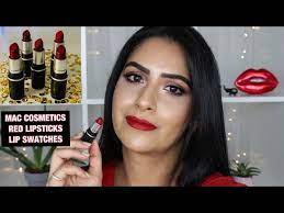 mac red lipsticks lip swatches review