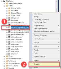 sql server rename table by exles