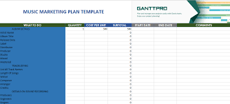 Music Marketing Plan Template Free Download Excel Template