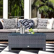 Rectangle Rattan Outdoor Coffee Table