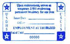 temporary green card st i 551