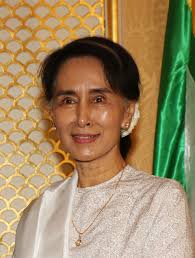 She sat at a small, round table with barack obama. Aung San Suu Kyi Simple English Wikipedia The Free Encyclopedia