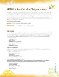 Mth403 Pre Calculus Trigonometry K12 Com