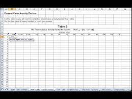 excel pv annuity factor table you