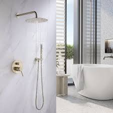 250mm Brushed Gold Wall Mounted Shower
