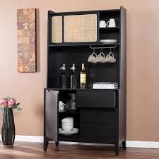 Sei Furniture Carondale Black Tall Buffet Cabinet With Storage