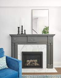 Charcoal Gray Fireplace Mantel With