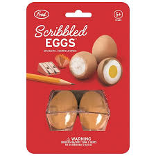 Maybe his dad knows some good chinese egg dishes. Fred Scribbled Eggs Egg Erasers