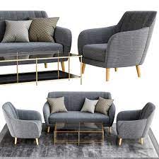 Sofa Armchair Set 3d Model For