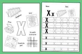 free letter x worksheets for pre