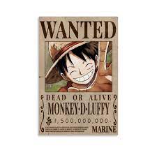 GUAHUA One Piece Luffy Bounty Wanted Anime Poster Poster Decorative  Painting Canvas Wall Art Living Room Posters Bedroom Painting  12x18inch(30x45cm) : Amazon.co.uk: Home & Kitchen