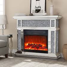 mirrored electric fireplace