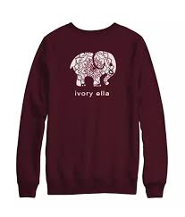 Ivory Ella Elephant Maroon Back Sweatshirt