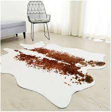 faux cowhide rug print rawhide bedroom