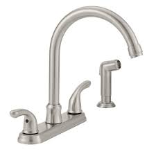 When it comes to bathroom sink faucets, the possibilities are endless. Glacier Bay Builders 2 Handle Standard Kitchen Faucet With Sprayer In Stainless Steel F8fa0000bnv The Home Depot