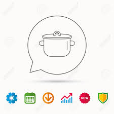 Pan Icon Cooking Pot Sign Kitchen Tool Symbol Calendar Graph