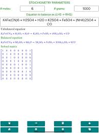 Chemical Equation Balance On The App