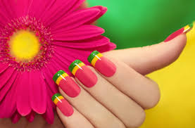 pink and green nail manicure hd