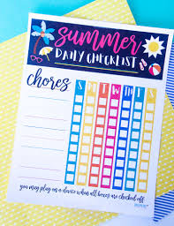 Summer Chore Chart Template By Lindi Haws Of Love The Day