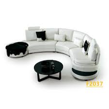 semi round shape leather sofa set