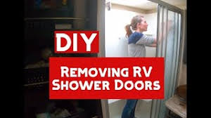 Maybe you would like to learn more about one of these? Rv Shower Door Upgrade Removing Sliding Shower Doors Camper Shower Curtain Install Youtube