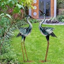 Art Deco Garden Crane Statues Outdoor