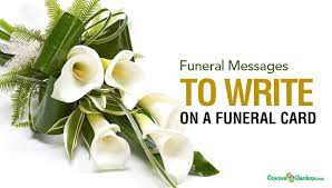 funeral messages to write on a funeral card